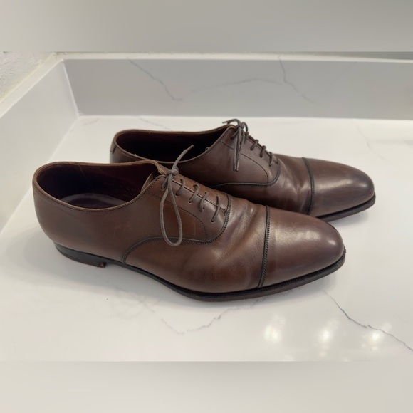 Men’s Crockett & Jones Audrey Brown Calf Leather Oxford Shoes- Size 10 main image 7